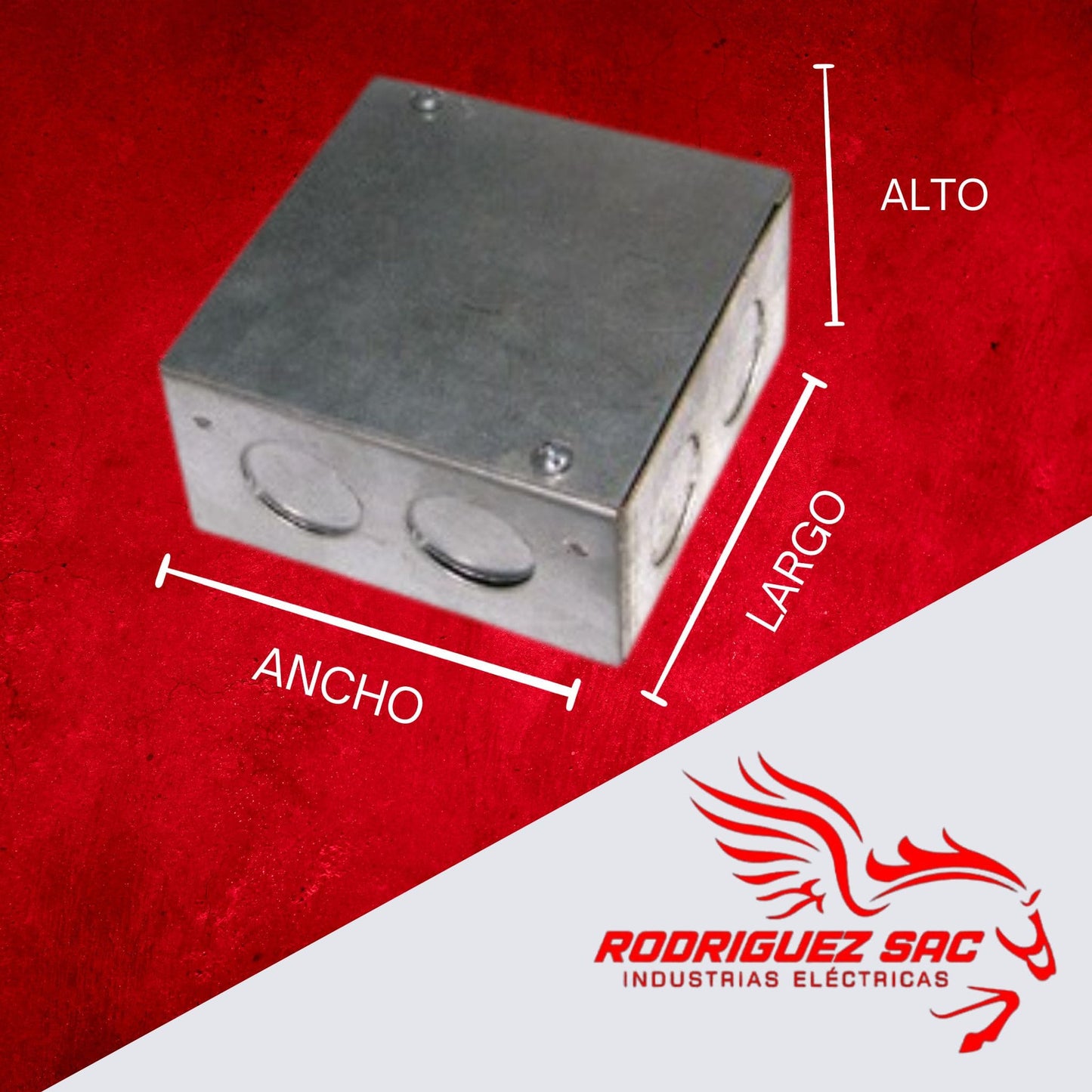 CAJA DE PASE CUADRADA 400x400x200 mm - INDUSTRIAS ELÉCTRICAS RODRIGUEZ SAC