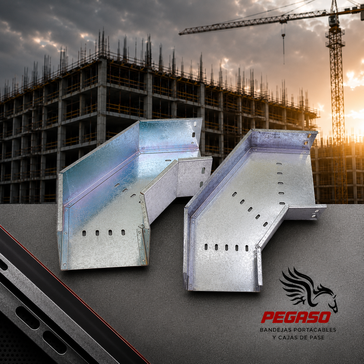 Curva Horizontal Ranurada para Bandeja Portacables Galvanizada