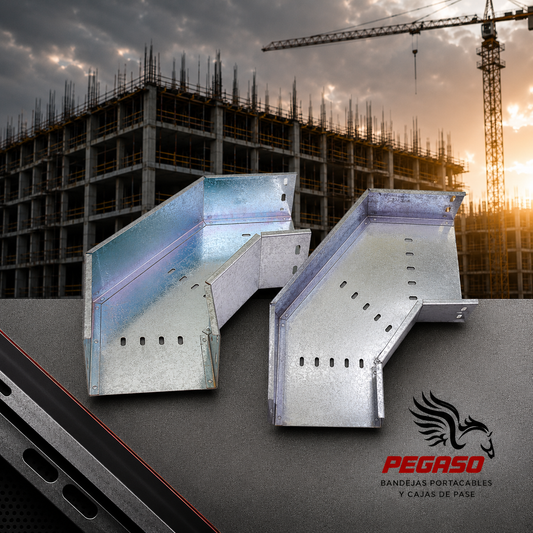 Curva Horizontal Ranurada para Bandeja Portacables Galvanizada