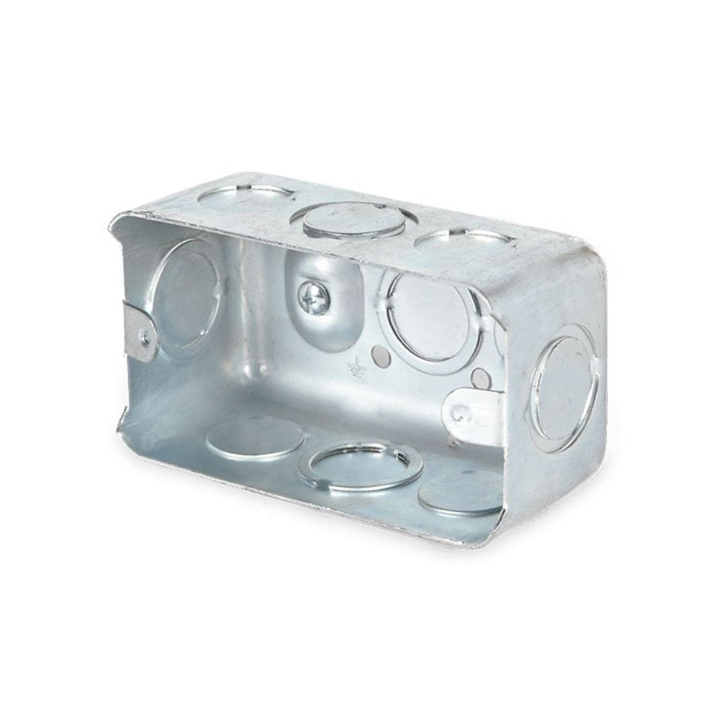 Caja de pase rectangular galvanizada 55 × 100 × 40 mm para instalaciones eléctricas Pegaso Industrial