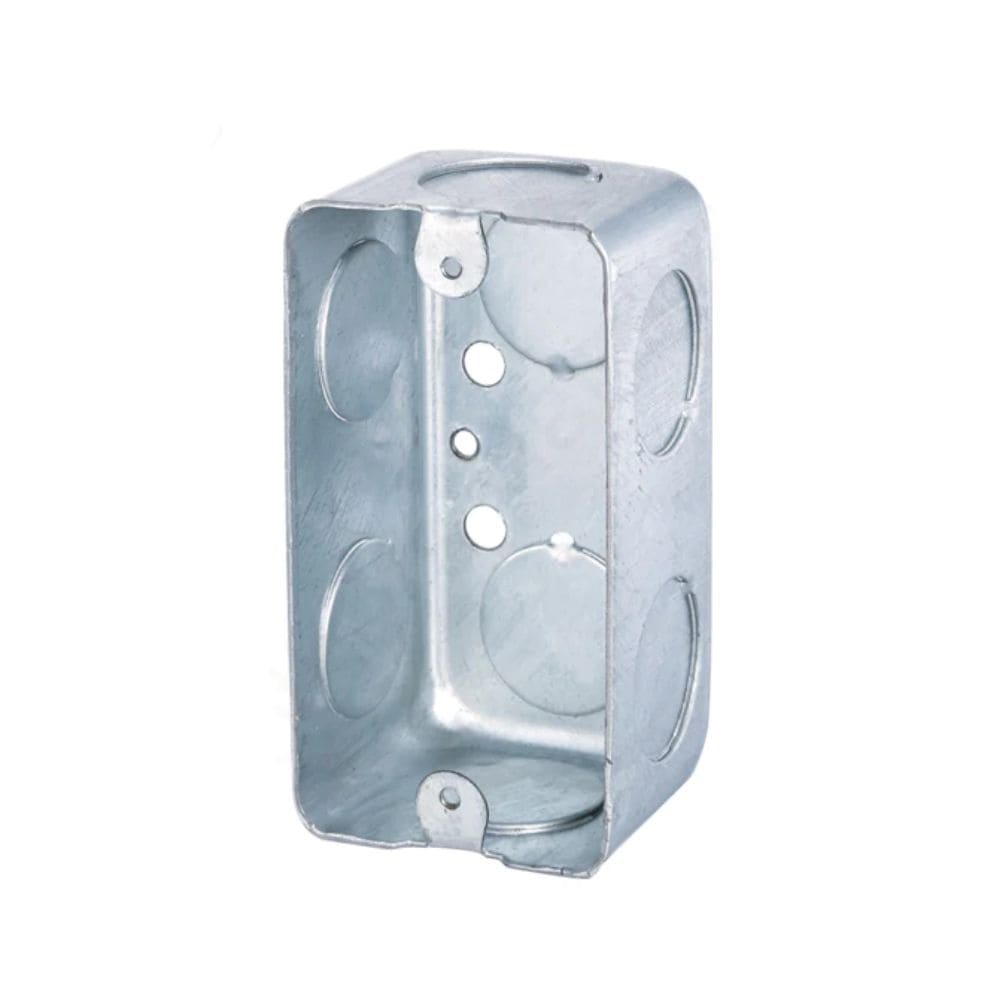 Caja de pase rectangular galvanizada 55 × 100 × 40 mm de fierro galvanizado para instalaciones eléctricas Pegaso Industrial